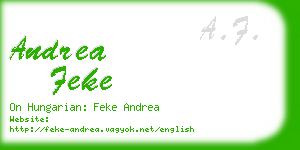 andrea feke business card